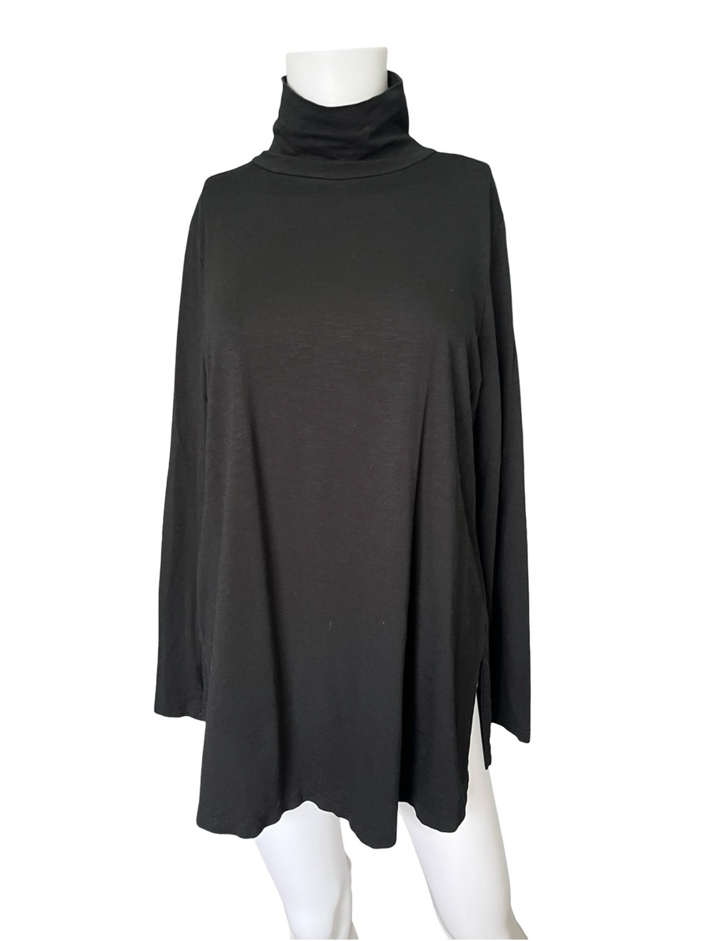 J Jill Black Turtleneck Lightweight Knit Neutral Classic Womens Size Medium